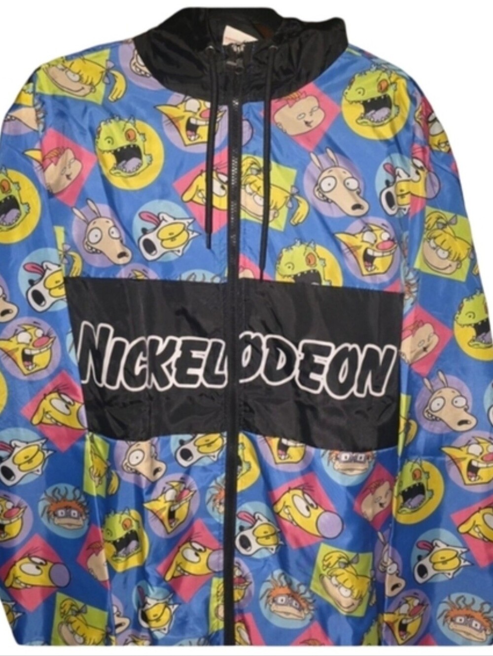 90's Nickelodeon Jacket- New Adult Cartoon Print- Blue and Black - Picture 5 of 5